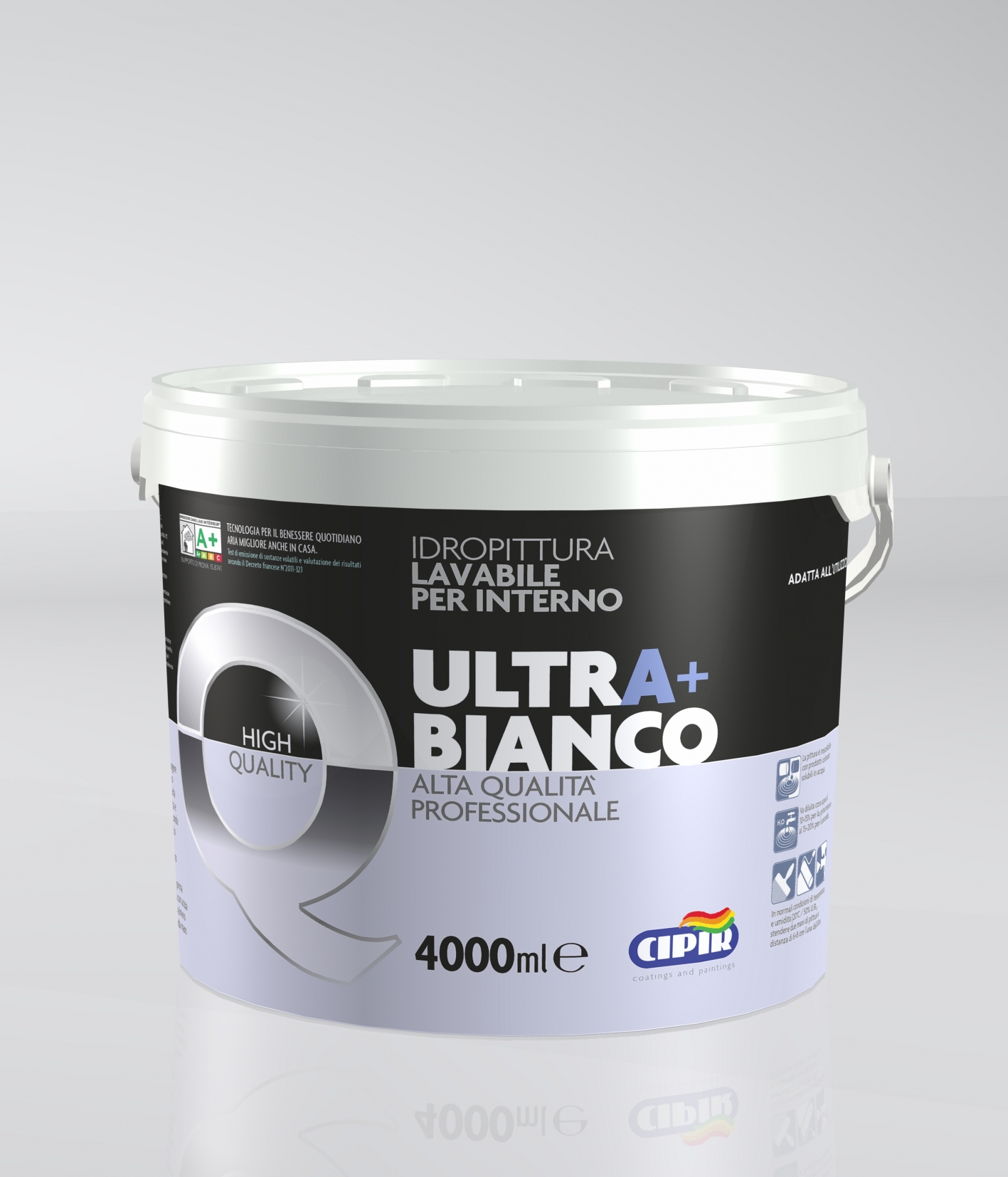 PITTURA LAVABILE CIPIR BIANCA 14 l IDEALE PER SOGGIORNI CAMERE 5-6 m² CON 1  l A 2 MANI