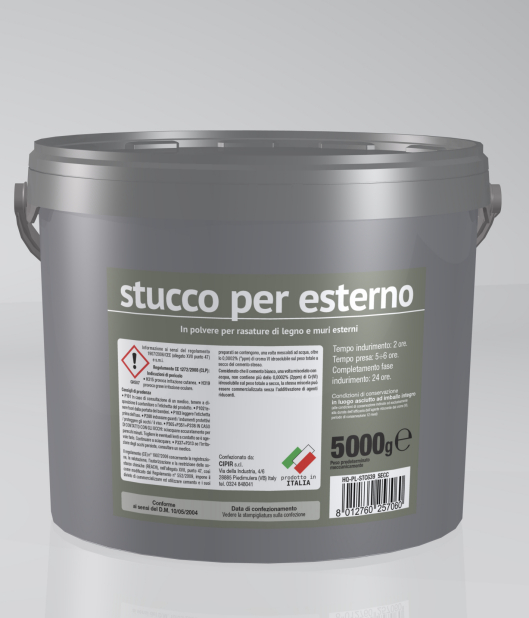 Stucco in polvere per esterno in barattolo